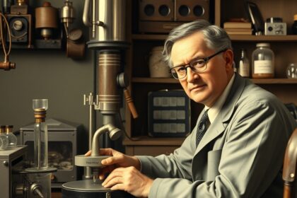 Sir Howard Walter Florey a penicillin fejlesztésének laboratóriumában