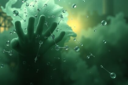 A víz alatti kéz, amely a Folidol környezeti hatásait jelképezi.