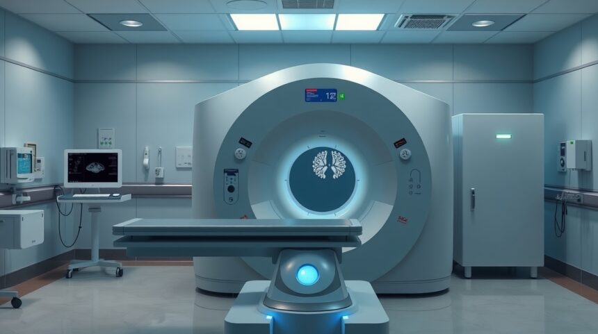 Modern PET-CT berendezés az orvosi képalkotás területén.