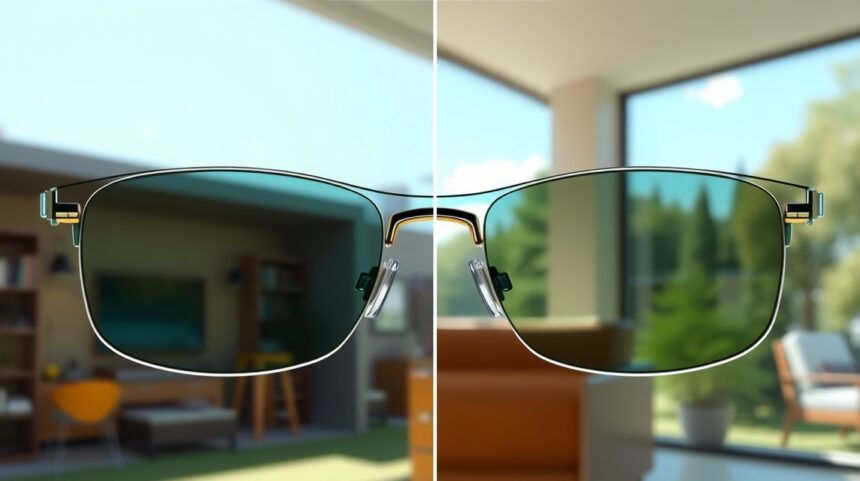 Fotokromatikus lencsék beltéren és szabadban