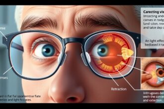 Gyógyszemüveg és szem anatómia; a fény fókuszálása a retinára.