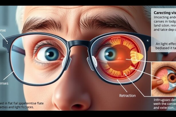 Gyógyszemüveg és szem anatómia; a fény fókuszálása a retinára.