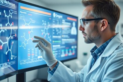 Gyógyszer hatásmechanizmusának vizsgálata laboratóriumban.