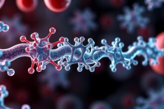 Mikroszkopikus heparin molekulák vérlemezkékkel