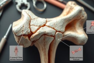 Fáradásos törés és mechanikai feszültségek illusztrációja