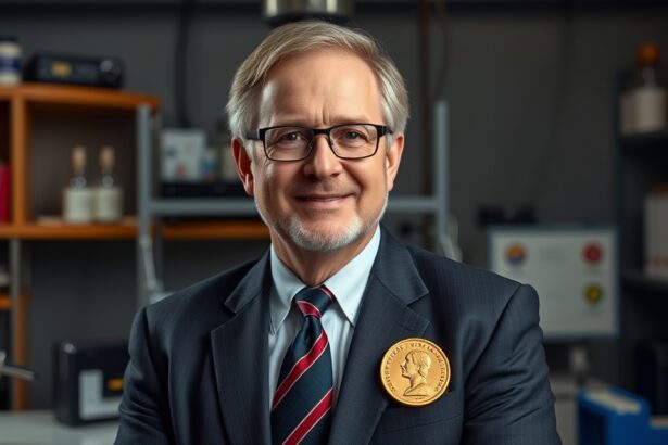 Kendall Henry Nobel-díjas fizikus laboratóriumban