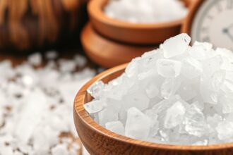 Keserűsó tálban, természetes gyógyhatású sók