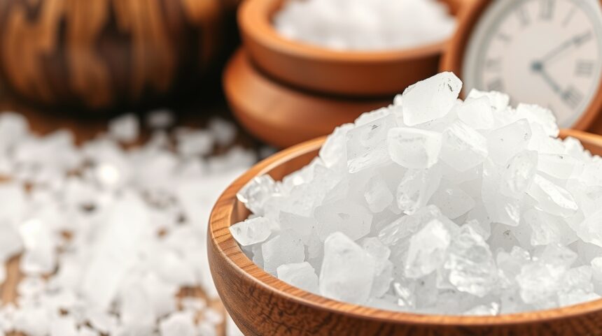 Keserűsó tálban, természetes gyógyhatású sók