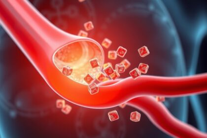 Alacsony sűrűségű lipoprotein (LDL) a véráramban.