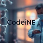 Kodein molekula és orvosi szakember a háttérben