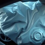 Felfújt légzsák autóban, amely a balesetek biztonságát szolgálja