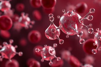 LDL-koleszterin és vérsejtek mikroszkópikus ábrázolása