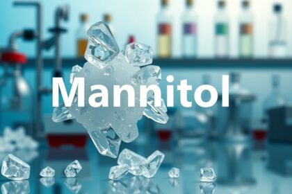 Mannitol, a sugar alcohol used in medical applications.