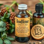 Jód tinktúra üvegek természetes alapanyagok között