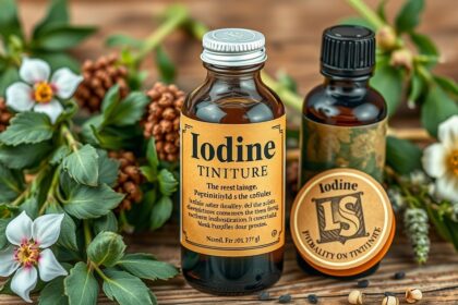 Jód tinktúra üvegek természetes alapanyagok között