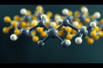 Dopamin molekula ábrázolása, a neurotranszmitter szerepe