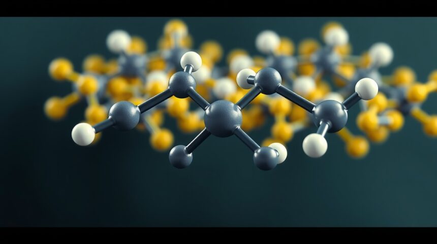 Dopamin molekula ábrázolása, a neurotranszmitter szerepe