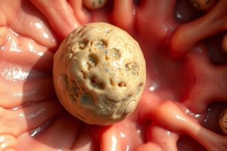 A mirigykő közeli nézete, részletezve a kialakulását.