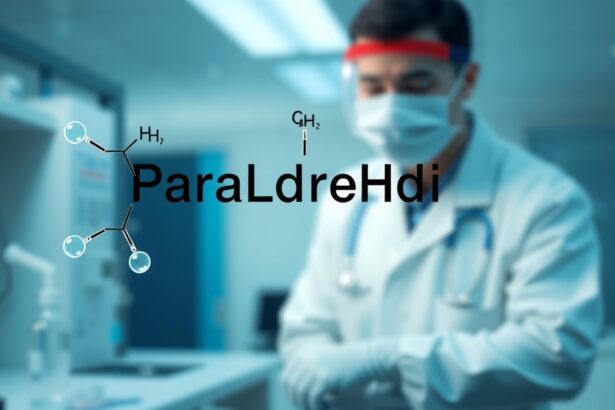 Paraldehid kémiai struktúrája egy laboratóriumban