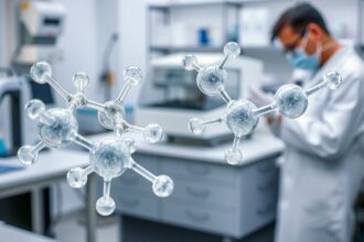 Kémiai molekulák laboratóriumban, poli-L-tejsav vizsgálata