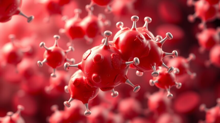 Molekulák ábrázolása, amelyek a rossz koleszterin szintet szimbolizálják.