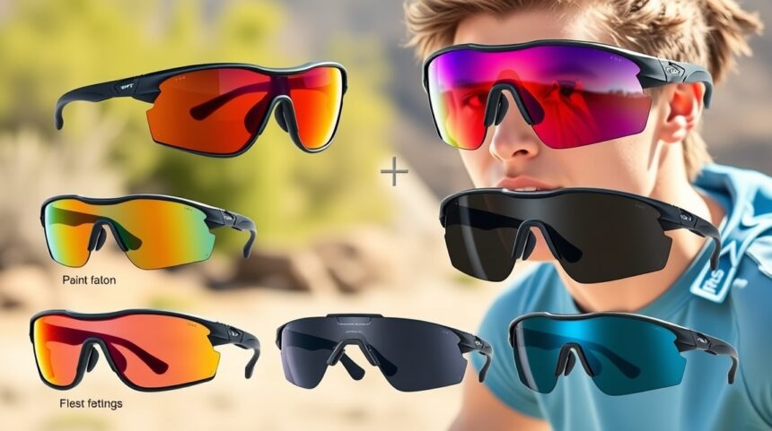 Sportnapszemüvegek különböző típusai és színei