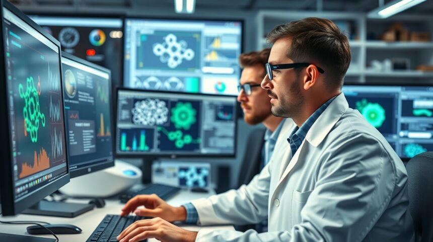 Számítógépes gyógyszertervezés folyamatában részt vevő tudósok