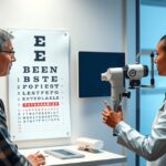 Szemészeti vizsgálat távollátás diagnosztizálására.