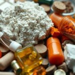 Különböző narkotikumok és pszichoaktív szerek a képen.