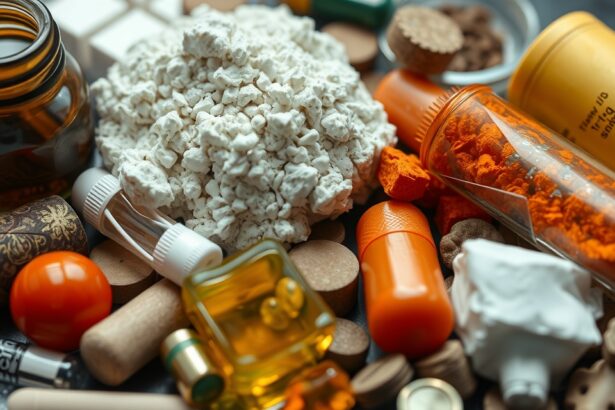 Különböző narkotikumok és pszichoaktív szerek a képen.