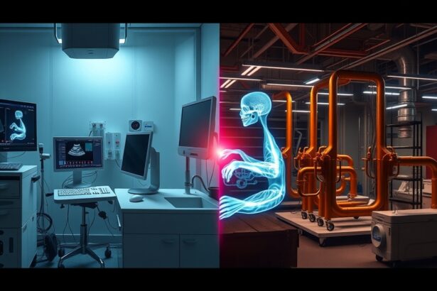 Ultrahang vizsgálat orvosi és ipari környezetben.