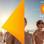 Nők a strandon, védő napszemüveget viselve UV-A sugárzás ellen