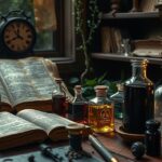 Válogatás különböző színezékek és könyvek az asztalon