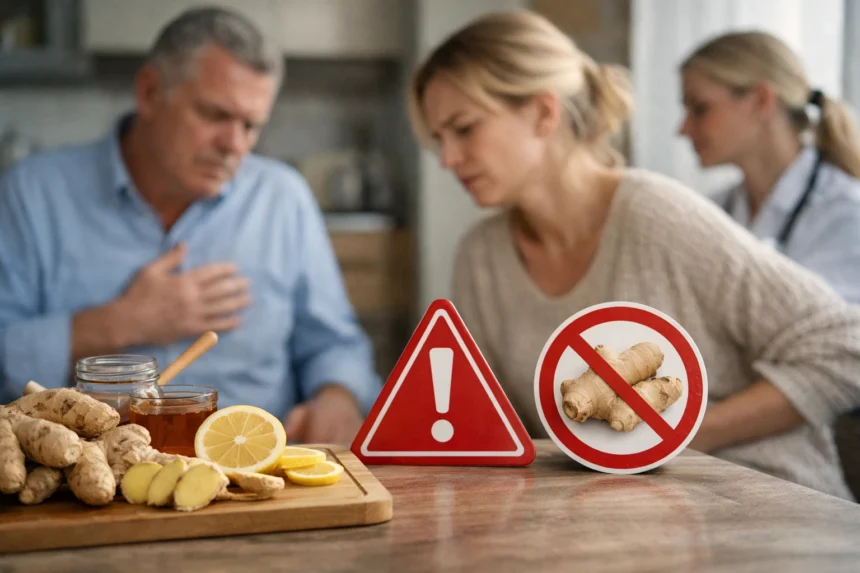 Figyelmeztetés a gyömbér fogyasztására, egészségügyi kockázatokkal.