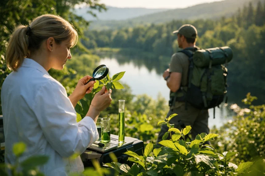 Növények vizsgálata klorofillal a természetben