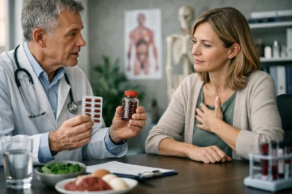 Orvos tanácsot ad vaspótlásról a pácienseknek